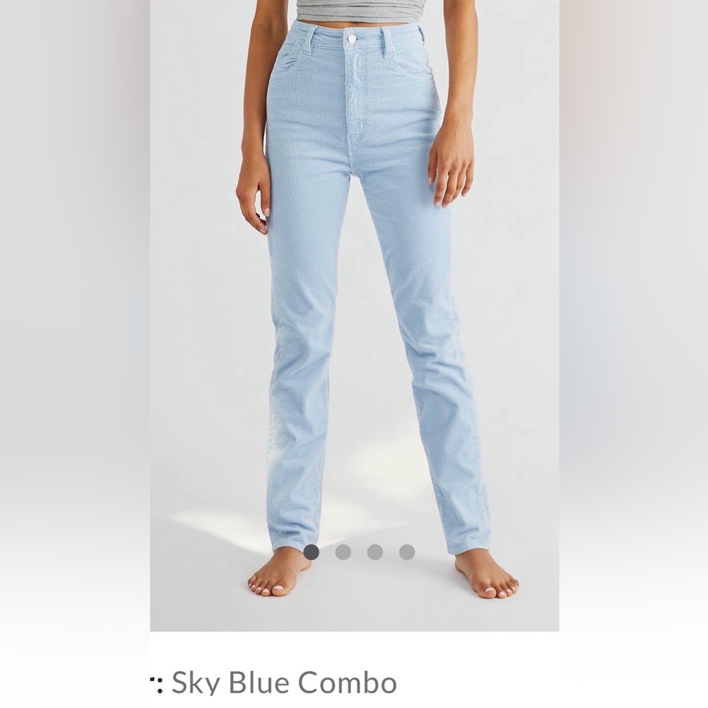 ROLLA'S High-Rise Light Blue Straight Cord Jeans